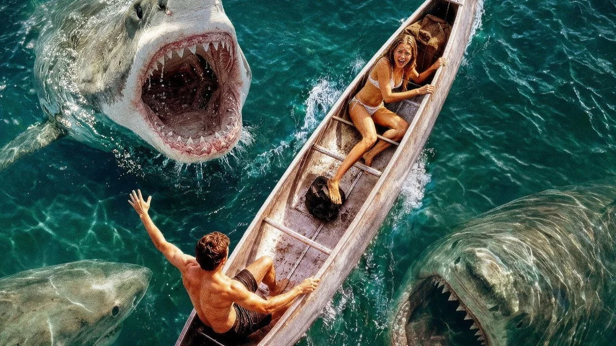 От создателей 'Шаркнадо': безумный трейлер фильма ужасов 'Shark Frenzy' с звездой 'Спасателей Малибу'